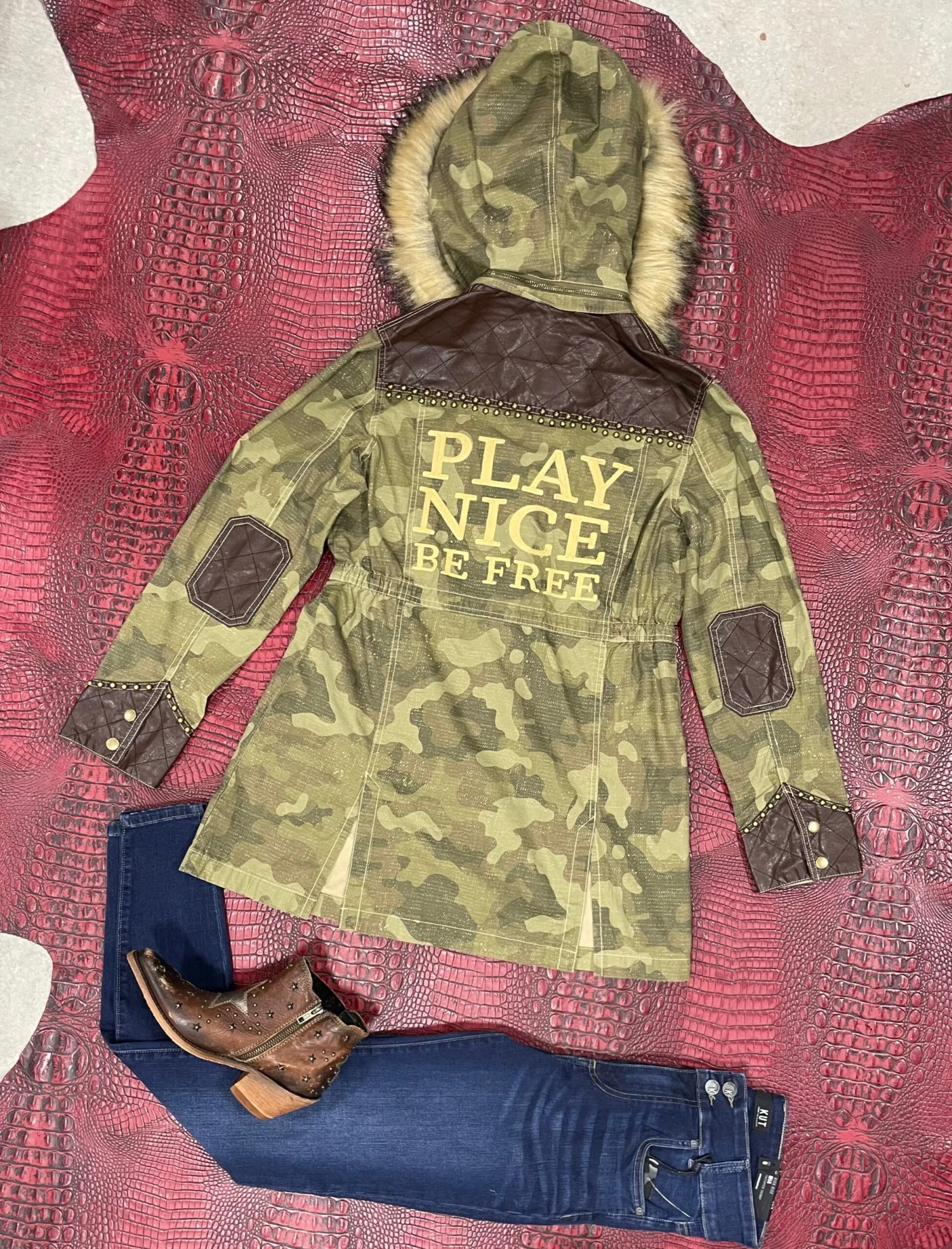 Play Nice Be Free Camo Jacket By Double D - Image 2