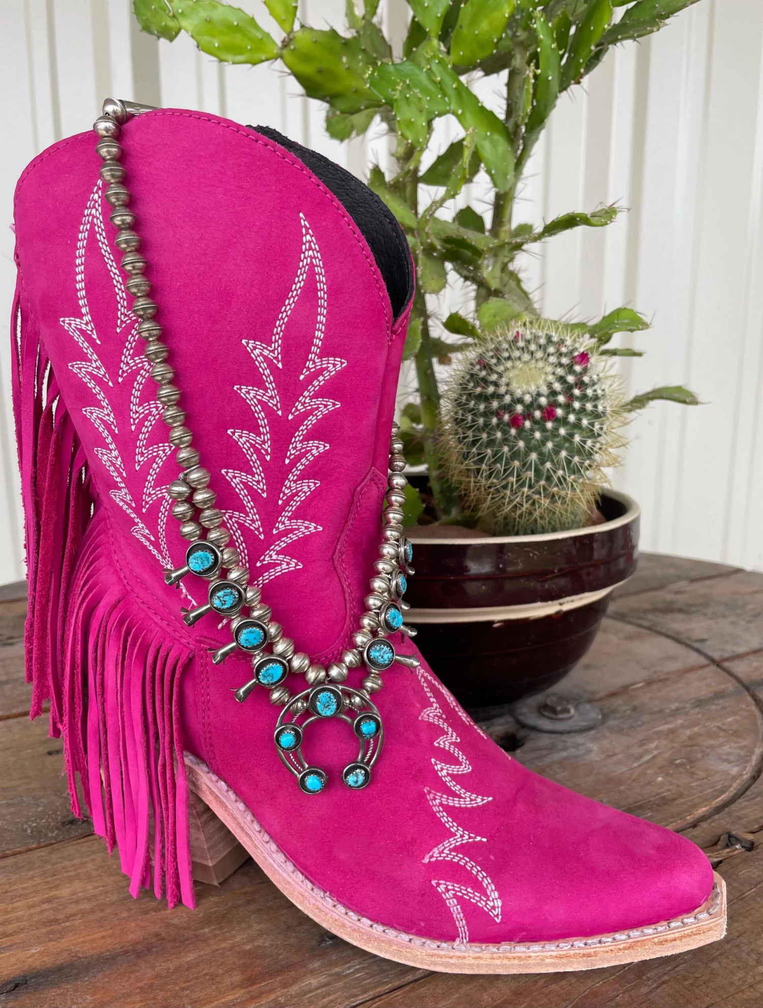 Turquoise Mini Squash Necklace And Earring Set - Image 2