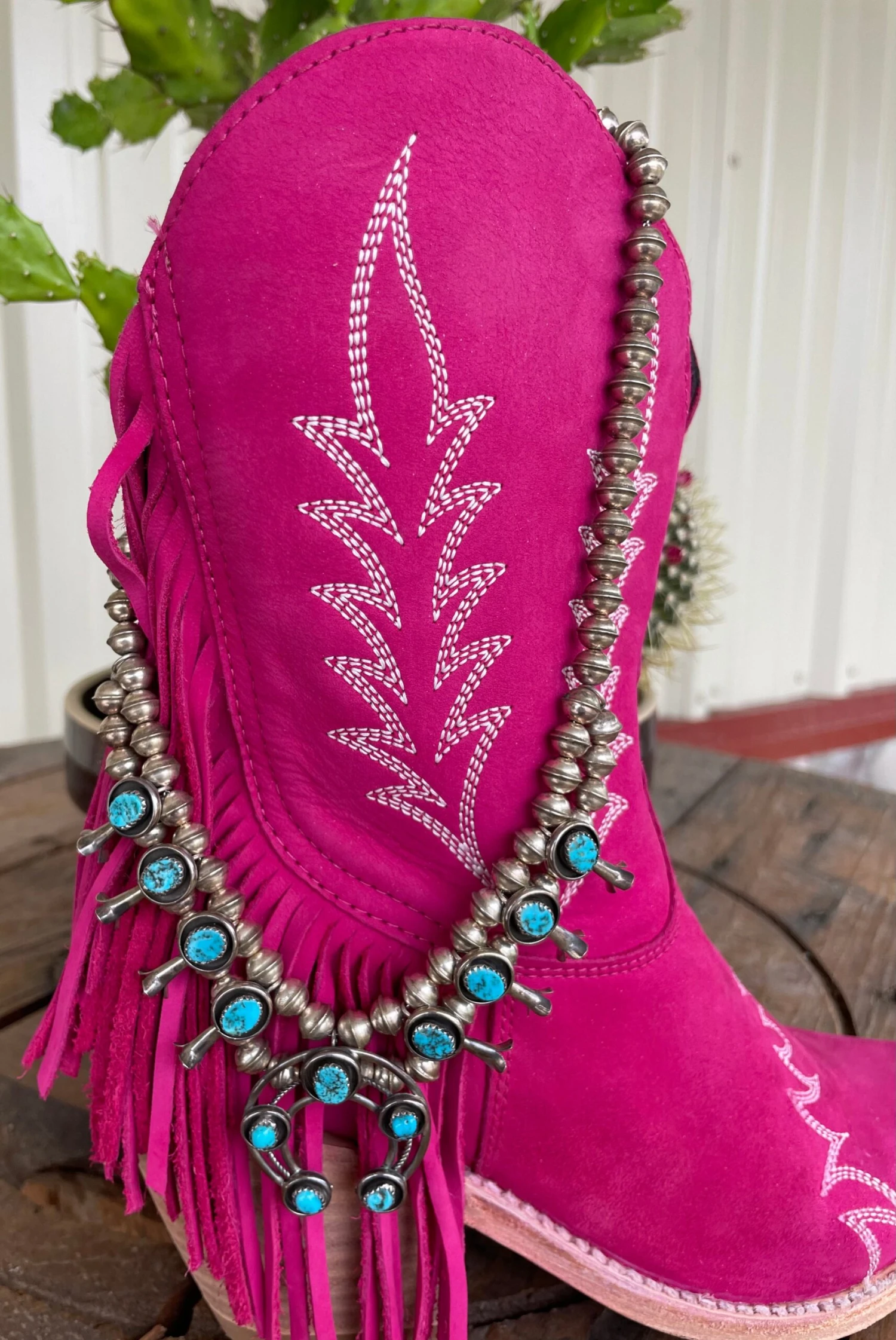 Turquoise Mini Squash Necklace And Earring Set - Image 3