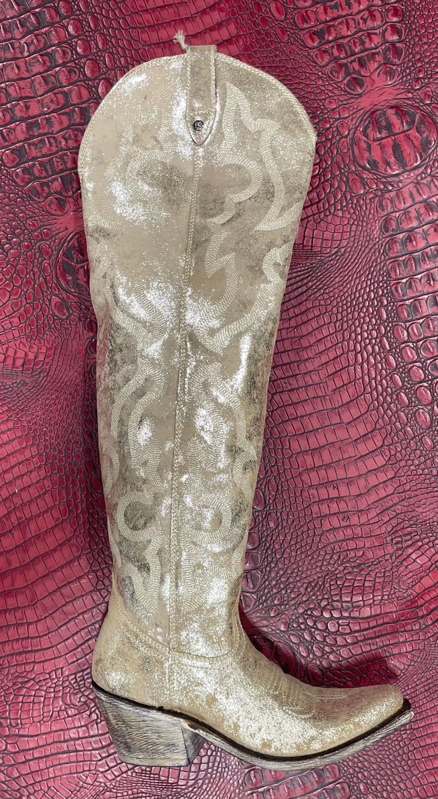 Galaxy Gold Knee High Boots By Liberty Black - Image 2