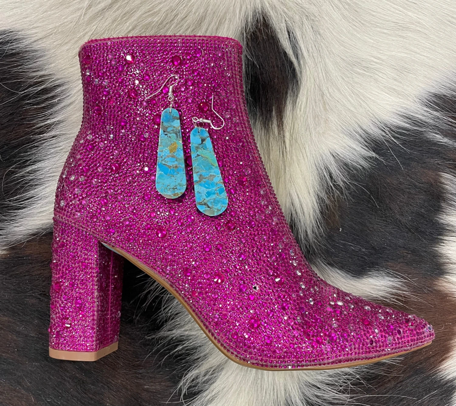 Turquoise Slab Earrings - Image 2