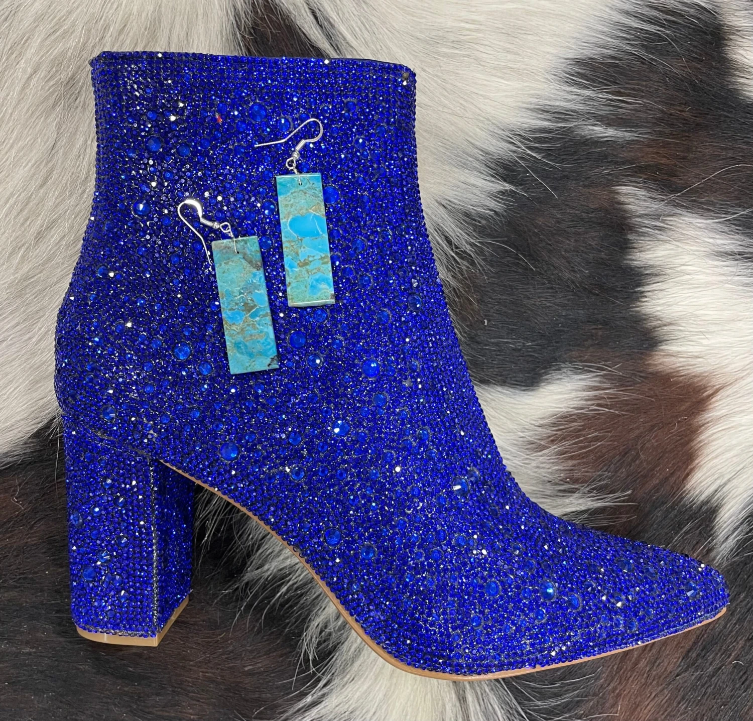 Turquoise Slab Earrings - Image 3