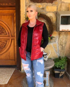 Scully Ribbed Leather Vest