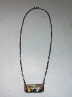 Tie Dye Turquoise Bar Necklace